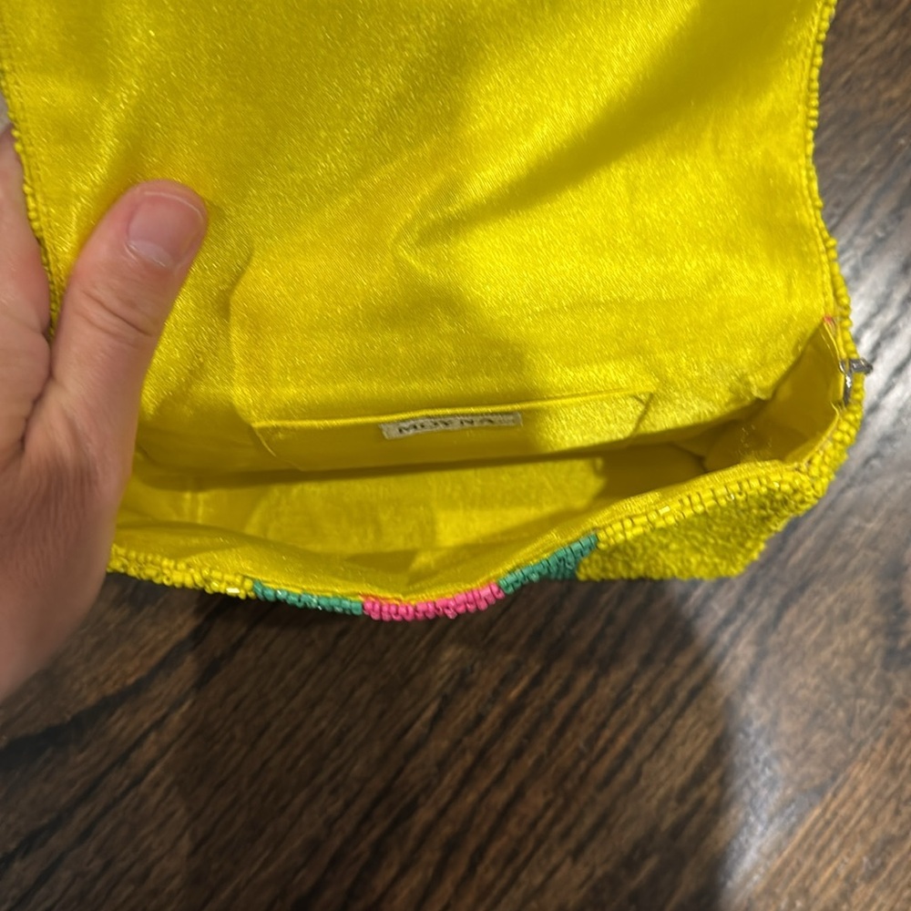 Moyna yellow chain strap bee beaded bag. Looks like Lilly Pulitzer. 
New - Picture 5 of 7